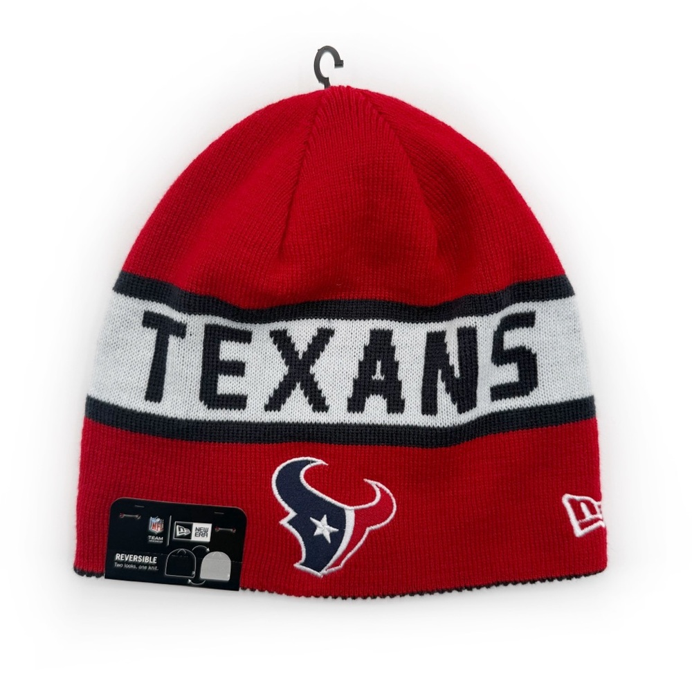 New Era Houston Texans NFL Winter Beanie Knit Hat Reversible NFL Fan Gift Mens